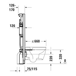 Duravit WC-Element DuraSystem 115x12,6cm, für Trockenbau