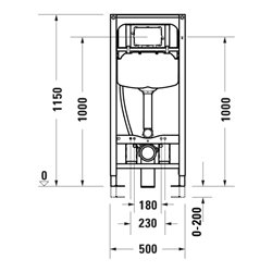 Duravit WC-Element DuraSystem 115x12,6cm, für Trockenbau