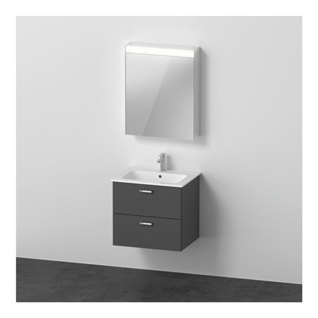 Duravit Möbel-Set XBase 63cm, 1 T., Anschl rechts, graphit matt