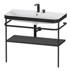 Duravit Möbelwaschtisch-Kombi Happy D.2 Plus 97,5x49cm, 2 HL, graph matt, m Konsole