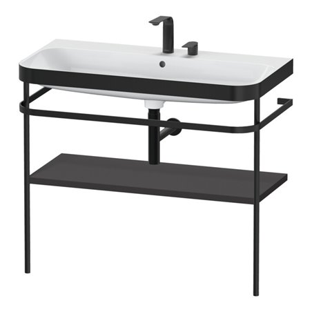 Duravit Möbelwaschtisch-Kombi Happy D.2 Plus 97,5x49cm, 2 HL, graph matt, m Konsole