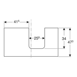 Geberit Waschtisch-Platte One 90x3x47cm, greige/lackiert m, Ausschn re