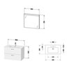 Duravit Möbel-Set XBase 83x49cm, WT, WTU 2 SchKa., Sp., we. gl