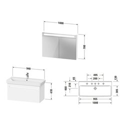 Duravit Möbel-Set No. 1 100x45cm, WT, WTU m Ausz., Spg., we. ma