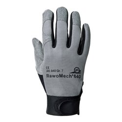 Kunstlederhandschuhe RewoMech 640 schwarz/grau Kunstleder/Elastan
