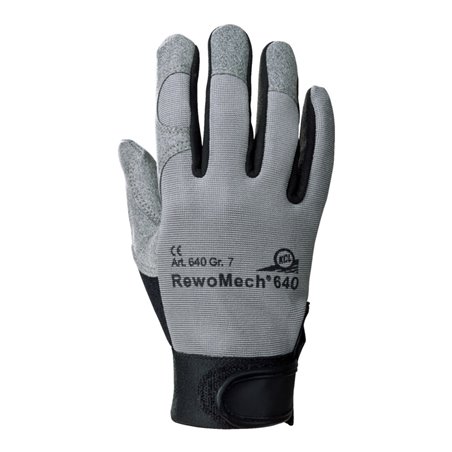 Kunstlederhandschuhe RewoMech 640 schwarz/grau Kunstleder/Elastan