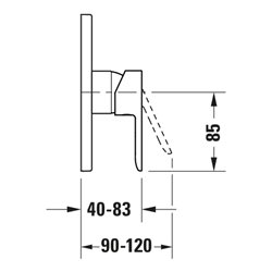 Duravit Fertigset UP-Brause-Einhebelmischer D-Code Keramikmisch., rd, 24,5 l, schwarz matt