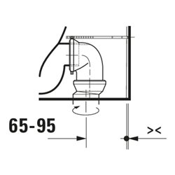 Duravit Stand-WC, Tiefspüler D-Code 37x57cm, 4,5 l, Abg. waag., riml., weiß