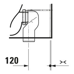 Duravit Stand-WC, Tiefspüler D-Code 37x57cm, 4,5 l, Abg. waag., riml., weiß