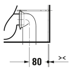 Duravit Stand-WC, Tiefspüler D-Code 37x57cm, 4,5 l, Abg. waag., riml., weiß