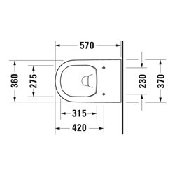 Duravit Stand-WC, Tiefspüler D-Code 37x57cm, 4,5 l, Abg. waag., riml., weiß