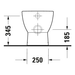 Duravit Stand-WC, Tiefspüler D-Code 37x57cm, 4,5 l, Abg. waag., riml., weiß