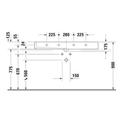 Duravit Möbelwaschtisch Vero geschli., m HL, ÜL, HLB, 120x47cm, weiß