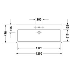 Duravit Möbelwaschtisch Vero geschli., m HL, ÜL, HLB, 120x47cm, weiß
