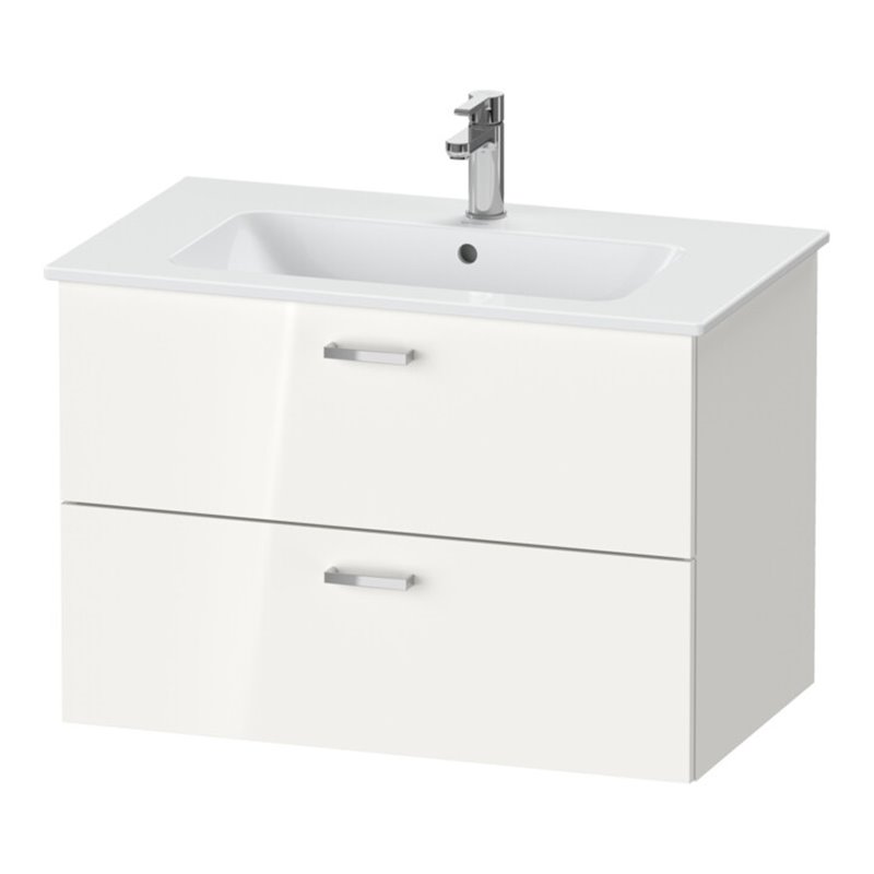 Duravit Möbel-Set XBase 83x49cm, WT, WTU 2 SchKa., Spanplattenschraube, we. gl