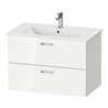 Duravit Möbel-Set XBase 83x49cm, WT, WTU 2 SchKa., Spanplattenschraube, we. gl