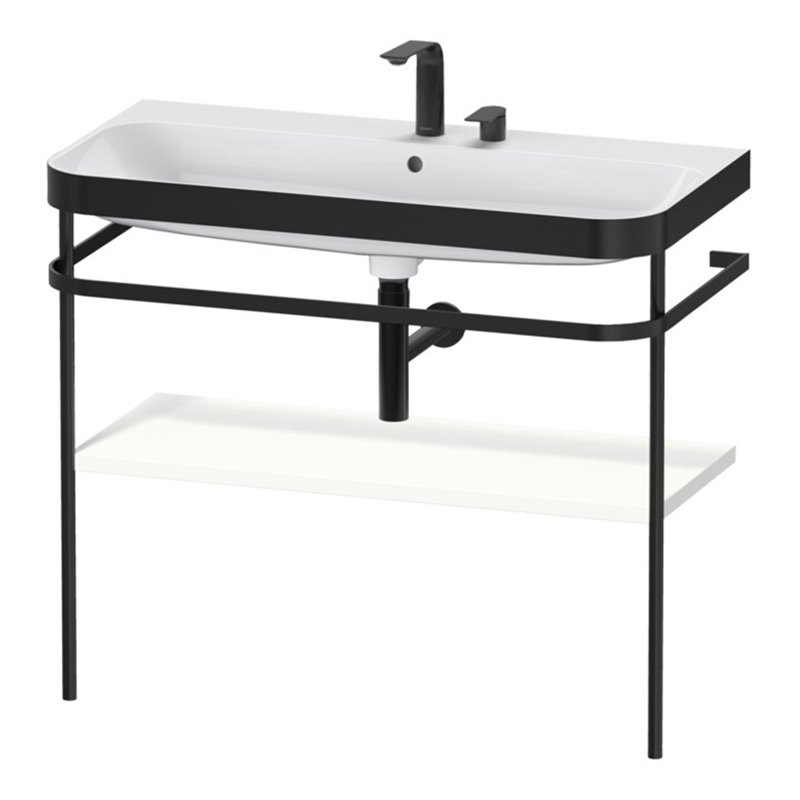 Duravit Möbelwaschtisch-Kombi Happy D.2 Plus 97,5x49cm, 2 HL, we s-matt, m Konsole