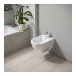 Duravit Wand-Bidet D-Code 37x54cm, mit Hahnloch, Überlauf, weiß