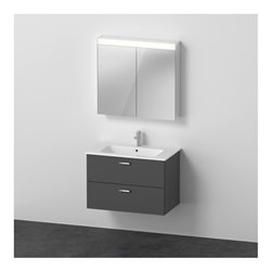 Duravit Möbel-Set XBase 83x49cm, WT, WTU 2 SchKa., Spanplattenschraube, graph ma