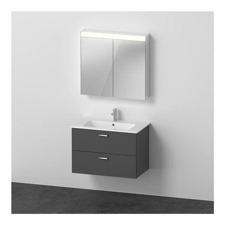 Duravit Möbel-Set XBase 83x49cm, WT, WTU 2 SchKa., Spanplattenschraube, graph ma