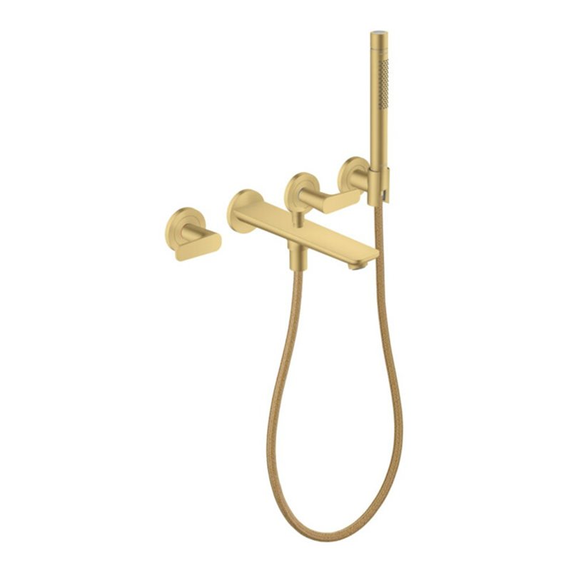 hansgrohe 3-Loch Fertigset Wannemisch.Wand UP Axor Citterio C mit Handbrause BGO