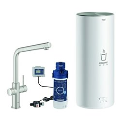 Grohe Spültisch-Einhebelmischer Red Duo supersteel, L-Size, mit Boiler