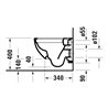 Duravit Wand-WC, Tiefspüler D-Code Compact 37x48cm, 4,5 l, riml, w, o vorm. Scharn.