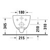 Duravit Wand-WC, Tiefspüler D-Code Compact 37x48cm, 4,5 l, riml, w, o vorm. Scharn.