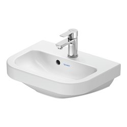 Duravit Handwaschbecken D-Code 45x33,5cm, mit Hahnloch, Überlauf, weiß