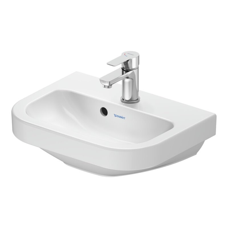 Duravit Handwaschbecken D-Code 45x33,5cm, mit Hahnloch, Überlauf, weiß