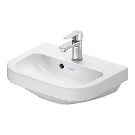 Duravit Handwaschbecken D-Code 45x33,5cm, mit Hahnloch, Überlauf, weiß