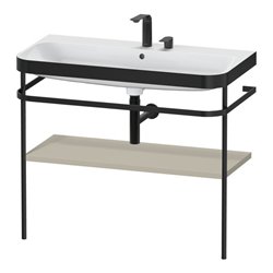 Duravit Möbelwaschtisch-Kombi Happy D.2 Plus 97,5x49cm, 2 HL, Tau s-matt, m Konsole