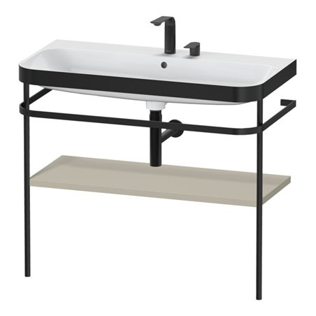 Duravit Möbelwaschtisch-Kombi Happy D.2 Plus 97,5x49cm, 2 HL, Tau s-matt, m Konsole