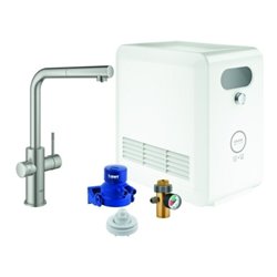 Grohe Spültisch-Einhebelmischer Blue Professional L-Auslauf Set, supersteel