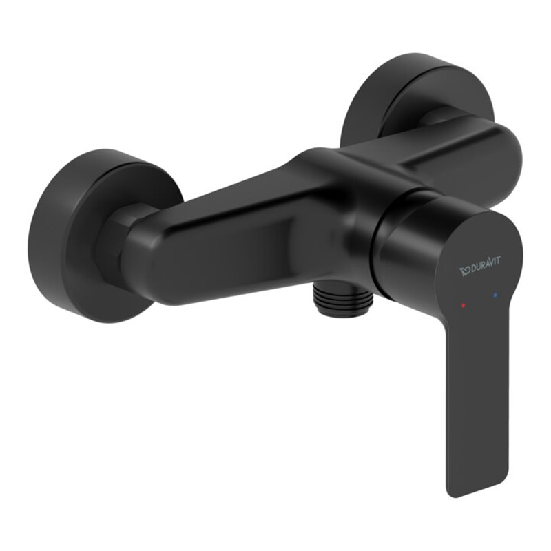 Duravit Brause-Einhebelmischer D-Code AP, Keramikmischsystem, schwarz matt