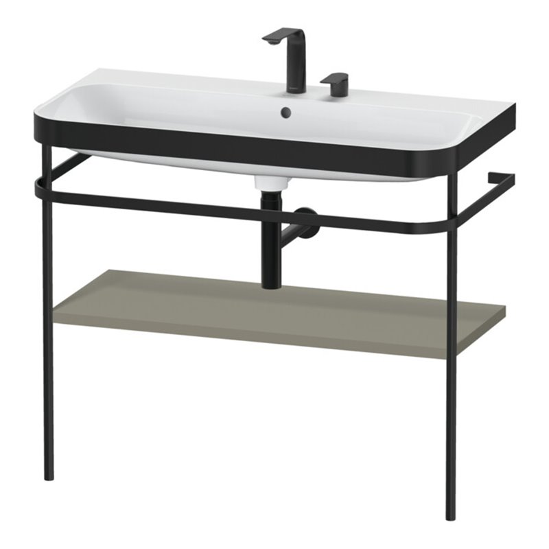 Duravit Möbelwaschtisch-Kombi Happy D.2 Plus 97,5x49cm, 2 HL, st-g s-matt, m Konsole