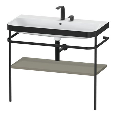 Duravit Möbelwaschtisch-Kombi Happy D.2 Plus 97,5x49cm, 2 HL, st-g s-matt, m Konsole