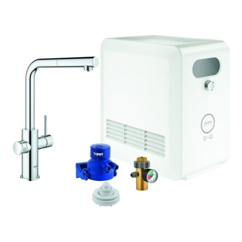 Grohe Spültisch-Einhebelmischer Blue Professional L-Auslauf Set, chrom