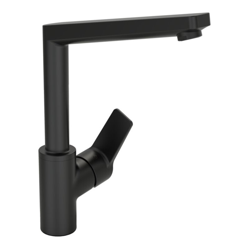 Hansa Spültisch-Einhebelmischer HANSATWIST He stl, schwenkb., Ausl. 193mm, matt-sw