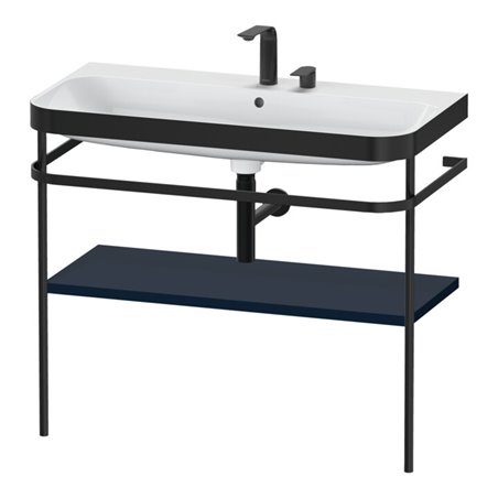 Duravit Möbelwaschtisch-Kombi Happy D.2 Plus 97,5x49cm, 2 HL, blau s-matt, m Konsole