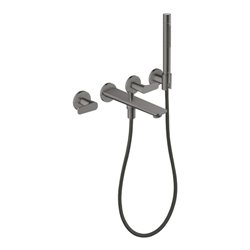 hansgrohe 3-Loch Fertigset Wannemisch.Wand UP Axor Citterio C mit Handbrause PBC