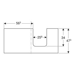 Geberit Waschtisch-Platte One 105x3x47cm, greige/lackiert m, AS re