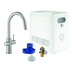 Grohe Spültisch-Einhebelmischer Blue Professional C-Auslauf Set, supersteel