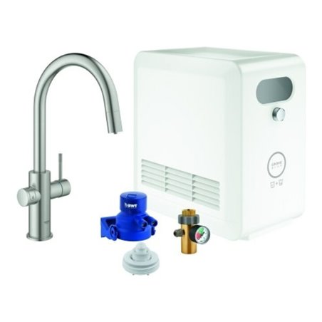 Grohe Spültisch-Einhebelmischer Blue Professional C-Auslauf Set, supersteel