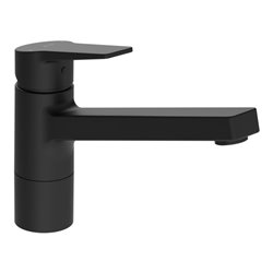 Hansa Spültisch-Einhebelmischer HANSATWIST schwenkbar, Ausladung 199mm, mattschwarz