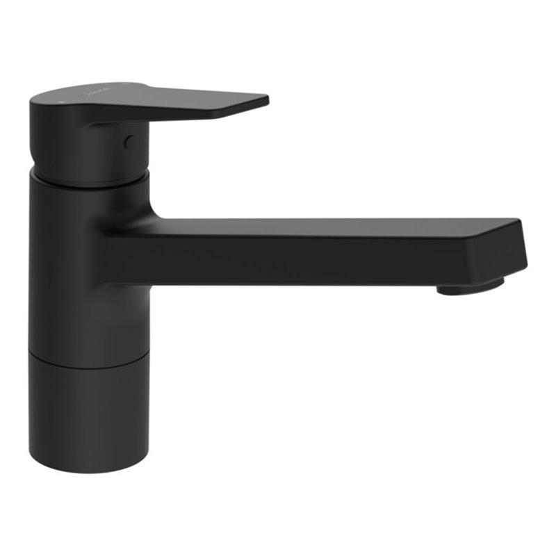 Hansa Spültisch-Einhebelmischer HANSATWIST schwenkbar, Ausladung 199mm, mattschwarz