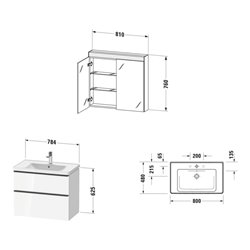 Duravit Möbel-Set D-Neo 800mm, weiß Hochglanz