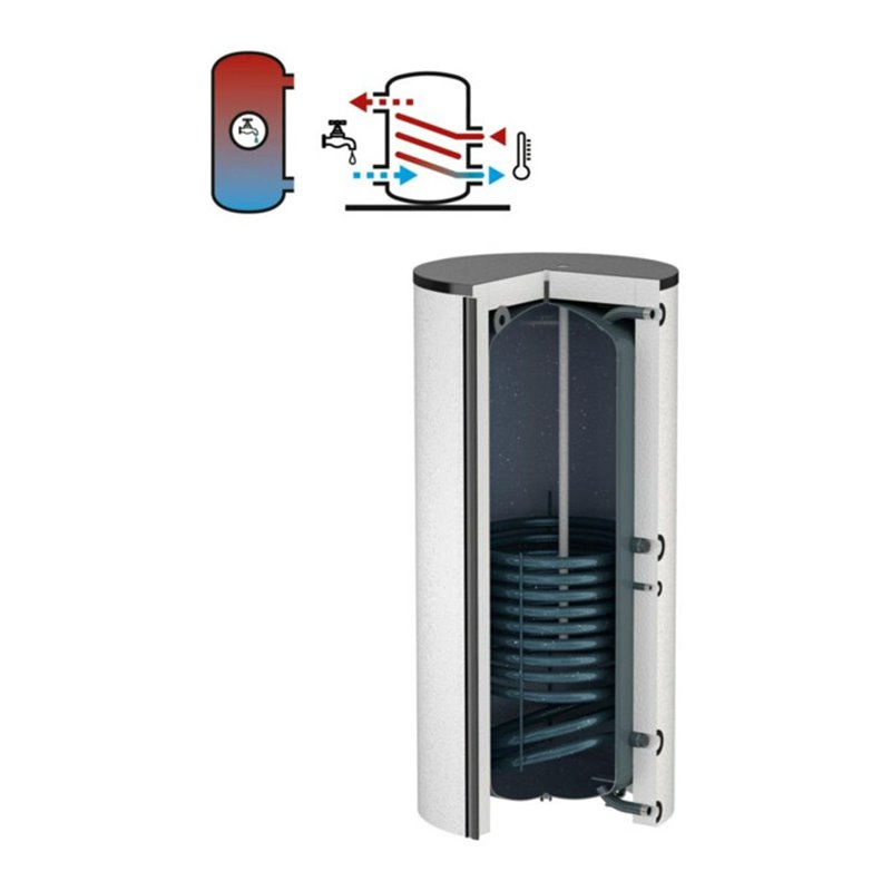 Flamco Standspeicher Duo 750 l, weiß, mit EPS-Isolierung