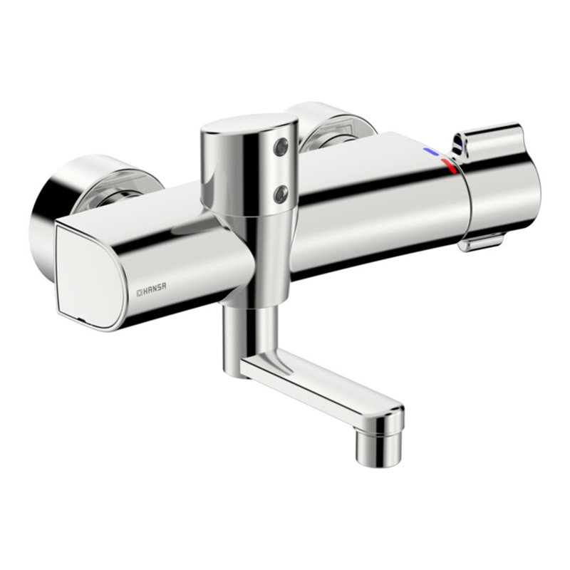 Hansa Infrarot-Waschtischwandarmatur HANSAELECTRA Batteriebetr., THM, Ausl. 186mm, chrom