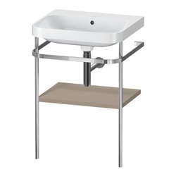 Duravit Möbelwaschtisch-Kombi Happy D.2 Plus 57,5x49cm, o. HL, lei, mit Metallkonsole